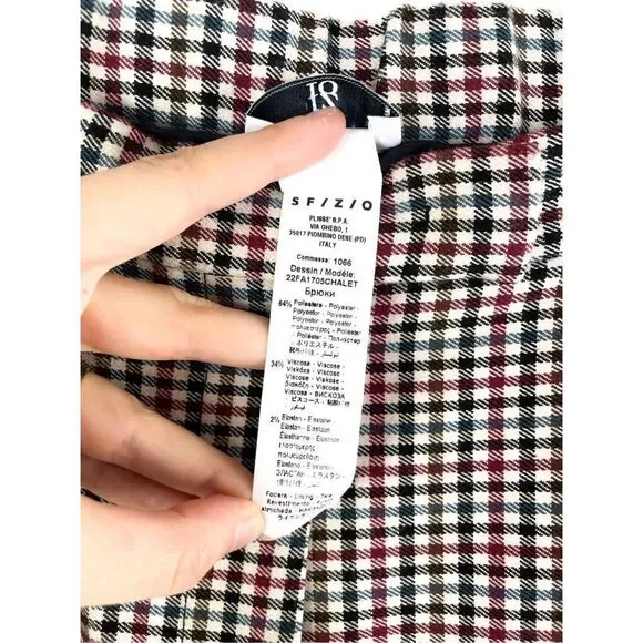 Sfizio Houndstooth Embroidered Eyelet Hem Wide Leg Pants Work Trousers 4 - Picture 11 of 16